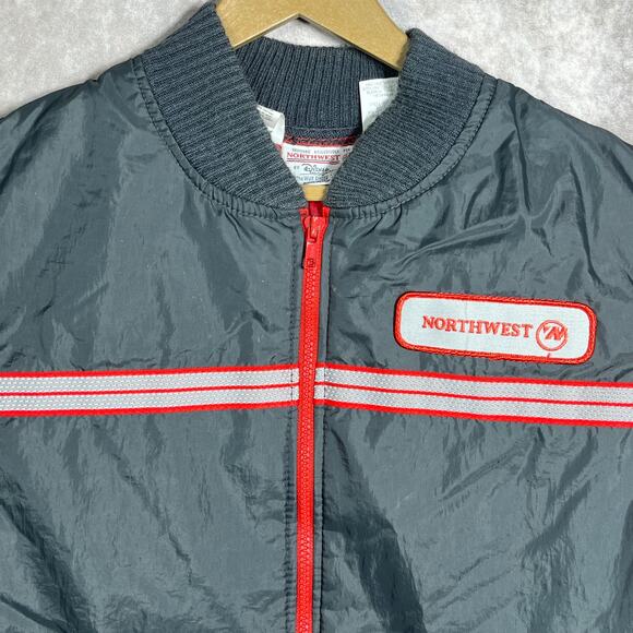 Northwest Quilted Vest Jacket Mens Size Large Black Zip Up Employee Pockets Work - Picture 2 of 12